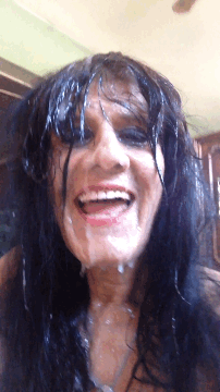 13 dudes cum cover little whore Candy kisses face