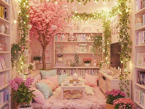 Enchanted Pink Library Lounge
