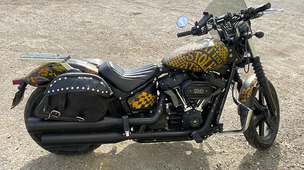 motorcycle graphics with hand painted graphics