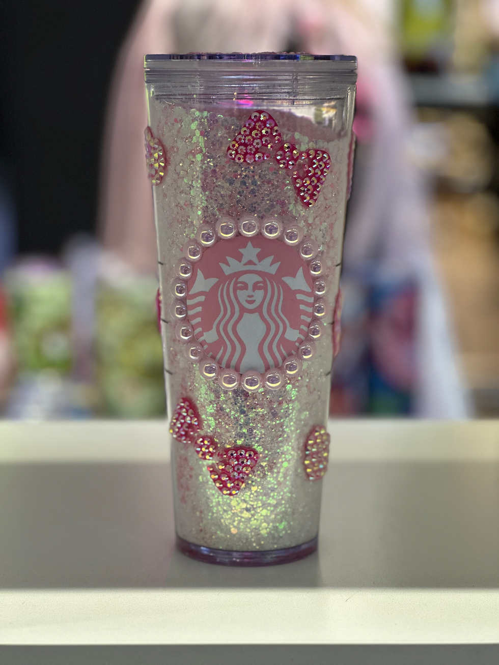 24 oz Starbucks venti bows and hearts tumbler