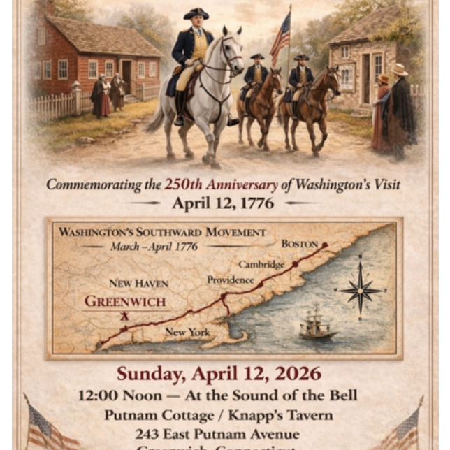 General George Washington Rides Into Greenwich