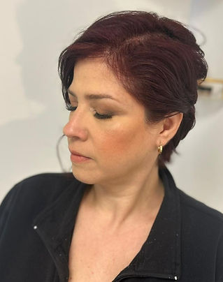 After makeup side view