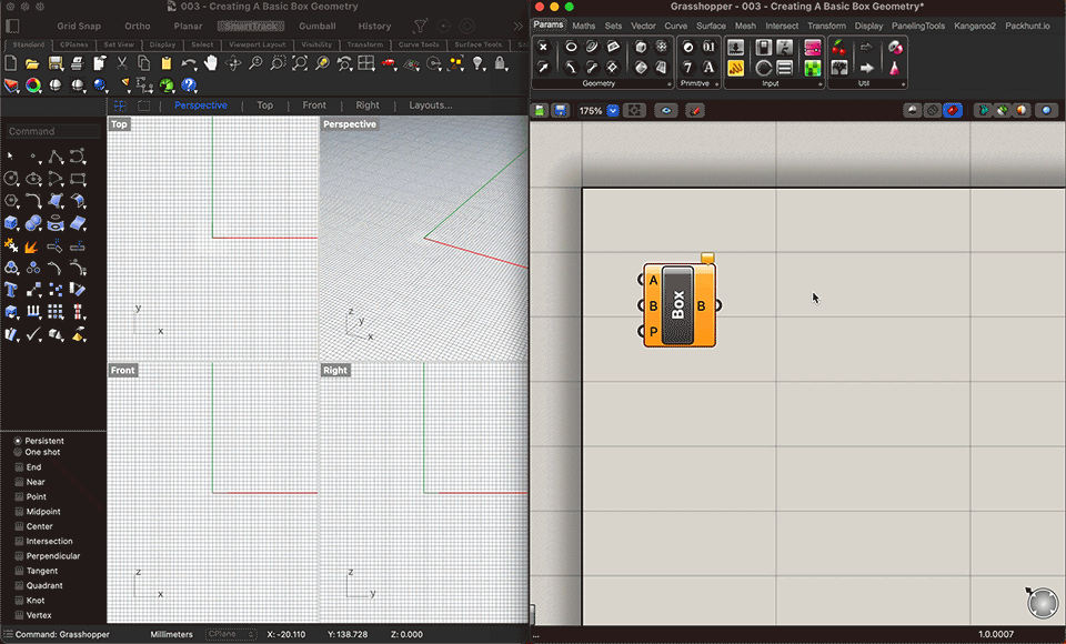 Step 002: Creating a box in Grasshopper