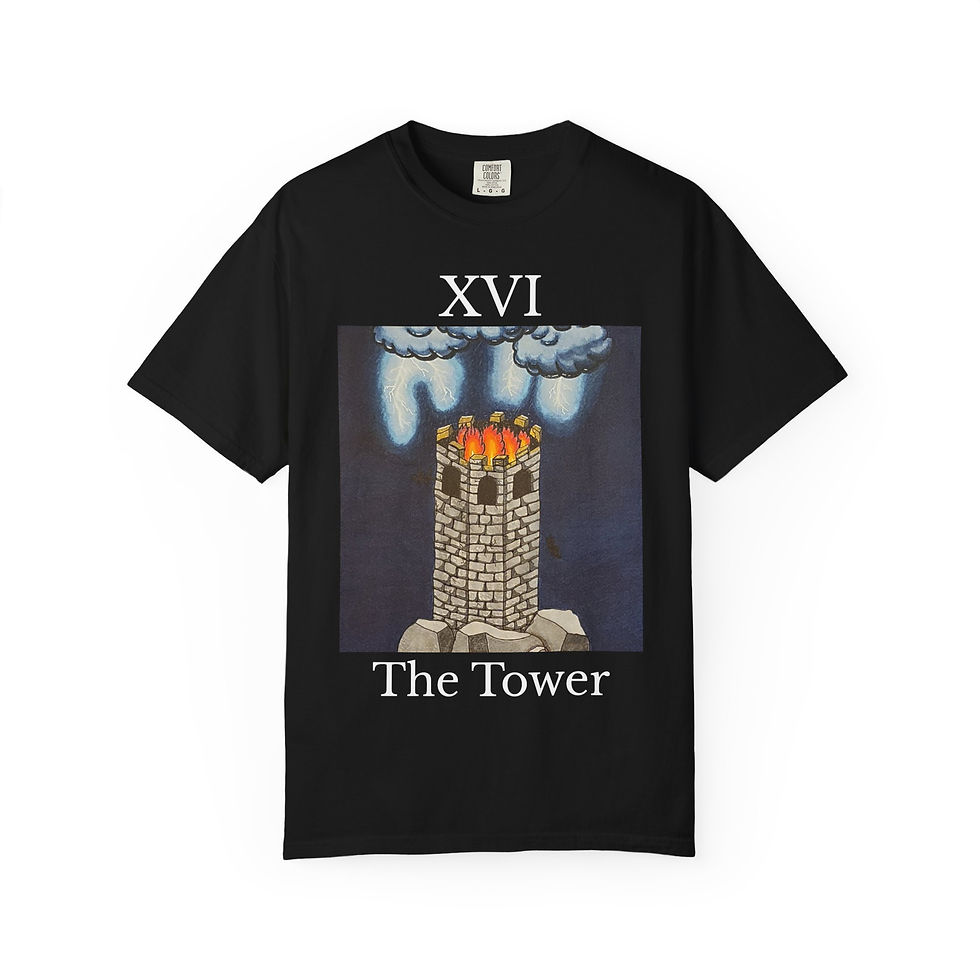 Thumbnail: The Tower Card Tarot T-Shirt, Gift for Tarot Lovers, The Tower, Tarot Shirt