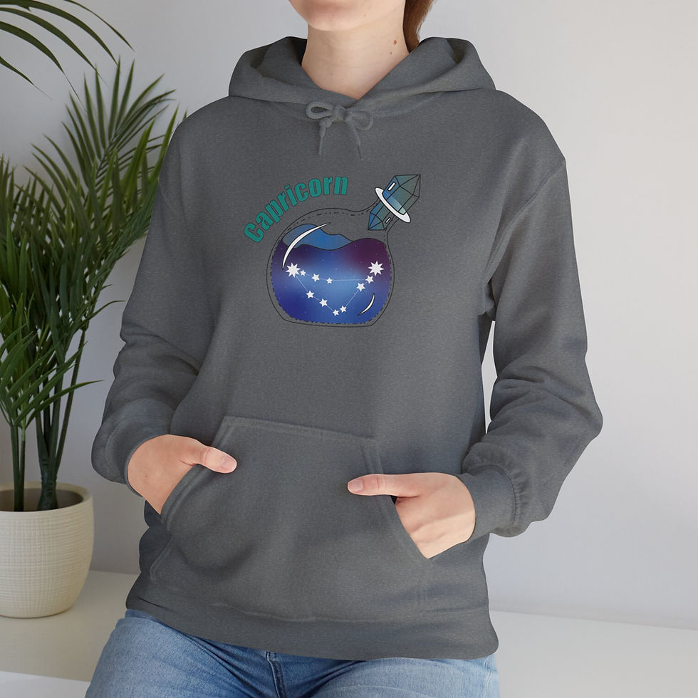 Thumbnail: Capricorn Galaxy in a Bottle Sweatshirt with Hood