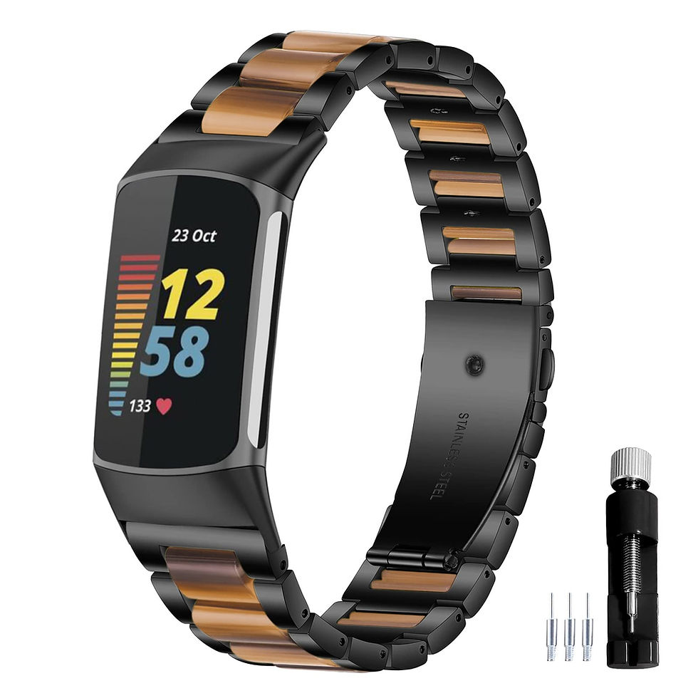 Premium resin and stainless steel replacement band for Fitbit Charge 6 and 5