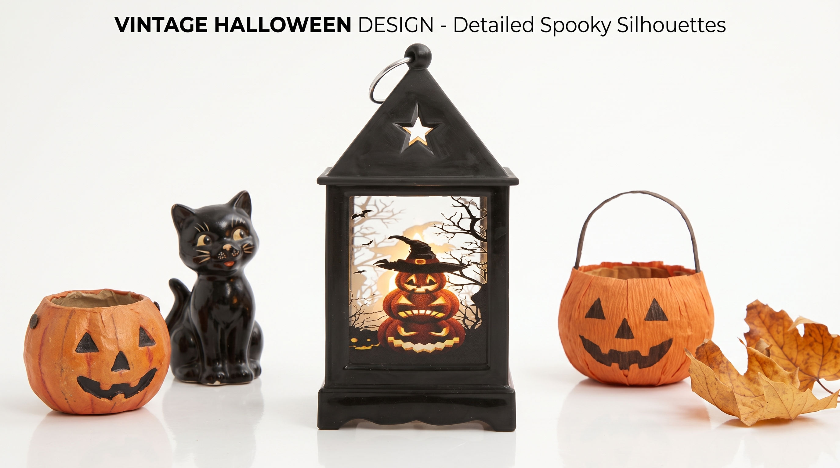 Aesthetic Retro Halloween LED Silhouette Lantern
