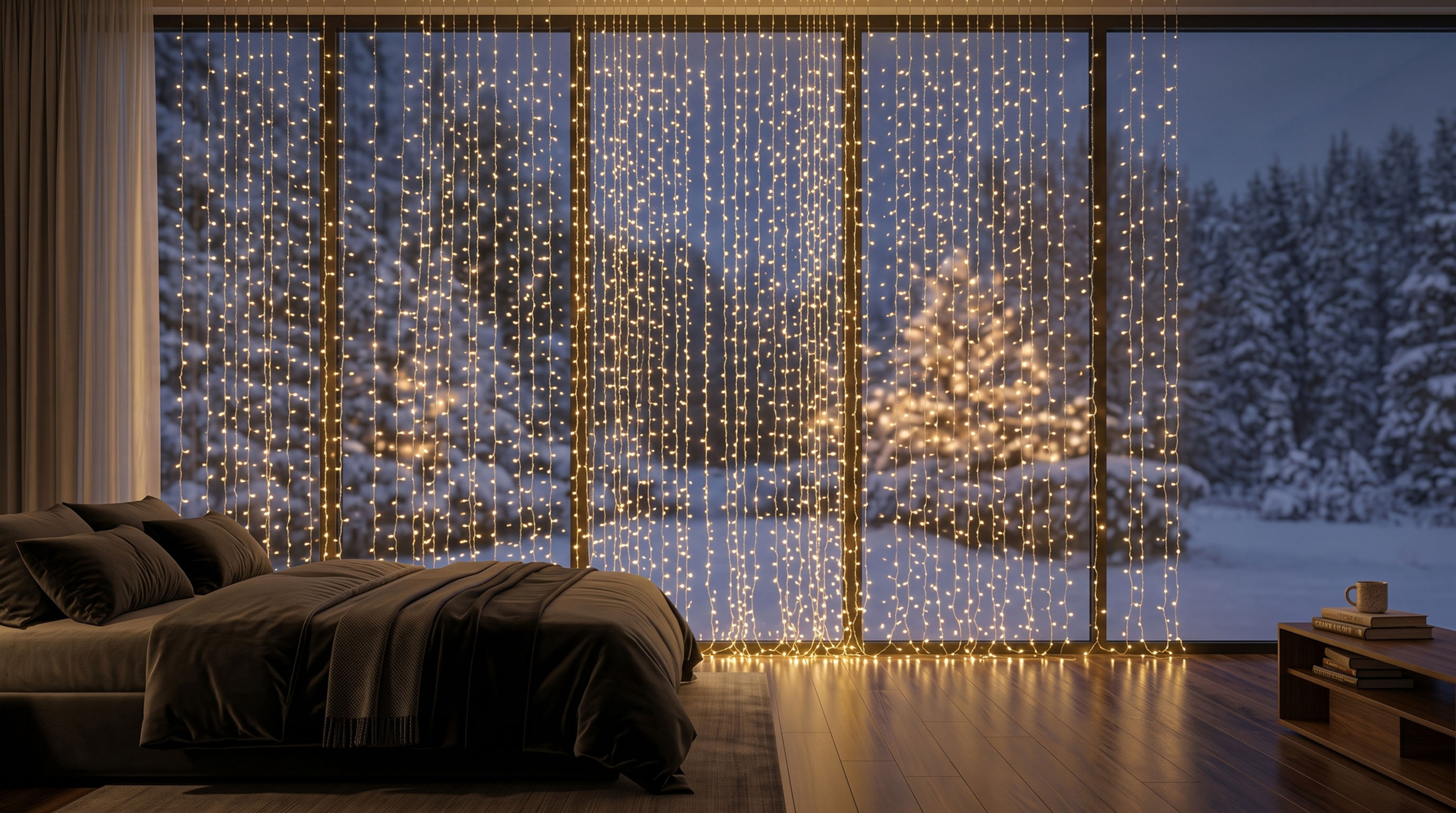 Aesthetic USB Cascade Curtain Lights with Remote