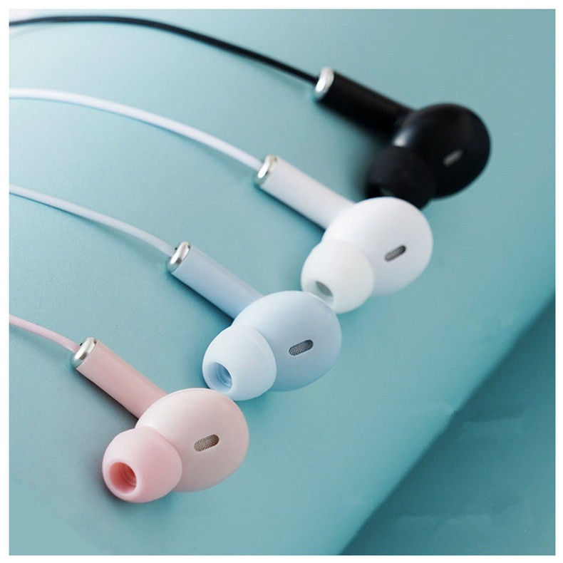Thumbnail: Colorful macaron wired earbuds with microphone on sale