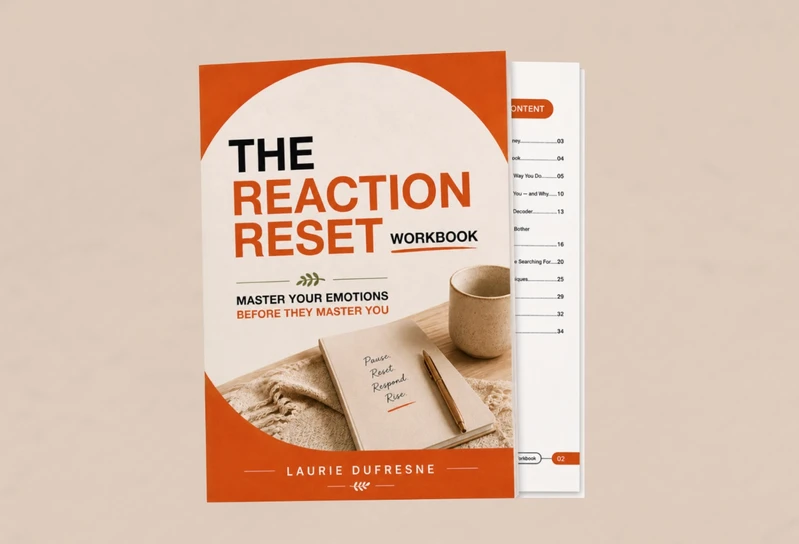 The Reaction Reset course cover promoting emotional balance and self-mastery