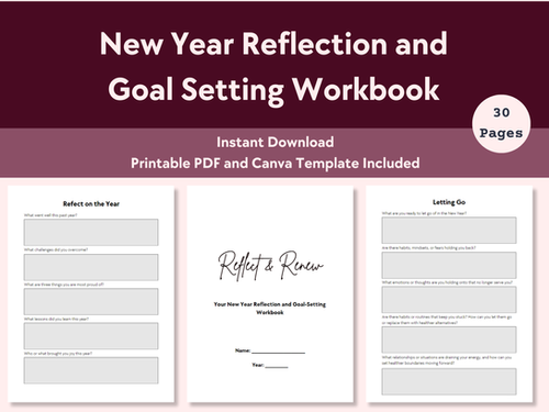 New Year Reflection and Goal-Setting Workbook | Sarah's MindfulHaven