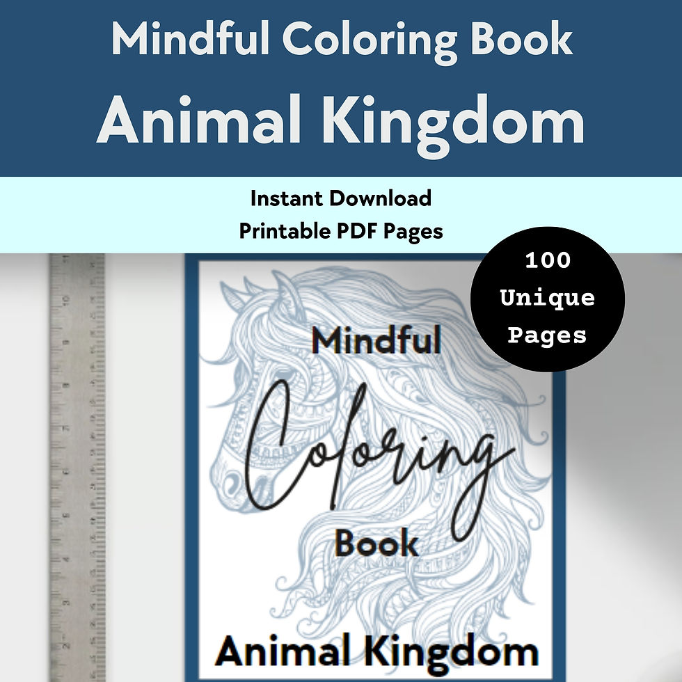 Mindful Coloring Book: Animal Kingdom | PDF Adult Coloring Pages