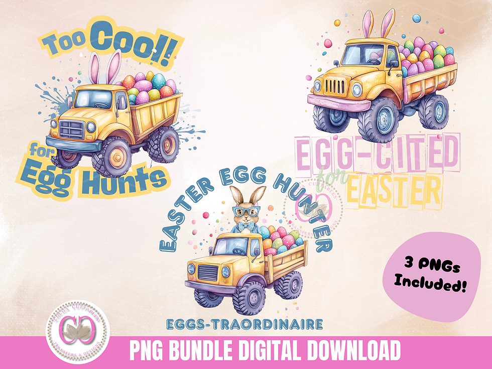 Thumbnail: Easter Egg Hunt Easter Bunny Rabbit Easter Truck Day Bundle Digital PNG File