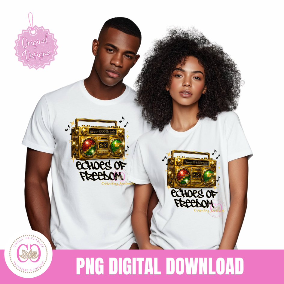Thumbnail: Juneteenth Golden Boombox PNG Echoes Of Freedom Celebrating Juneteenth PNG