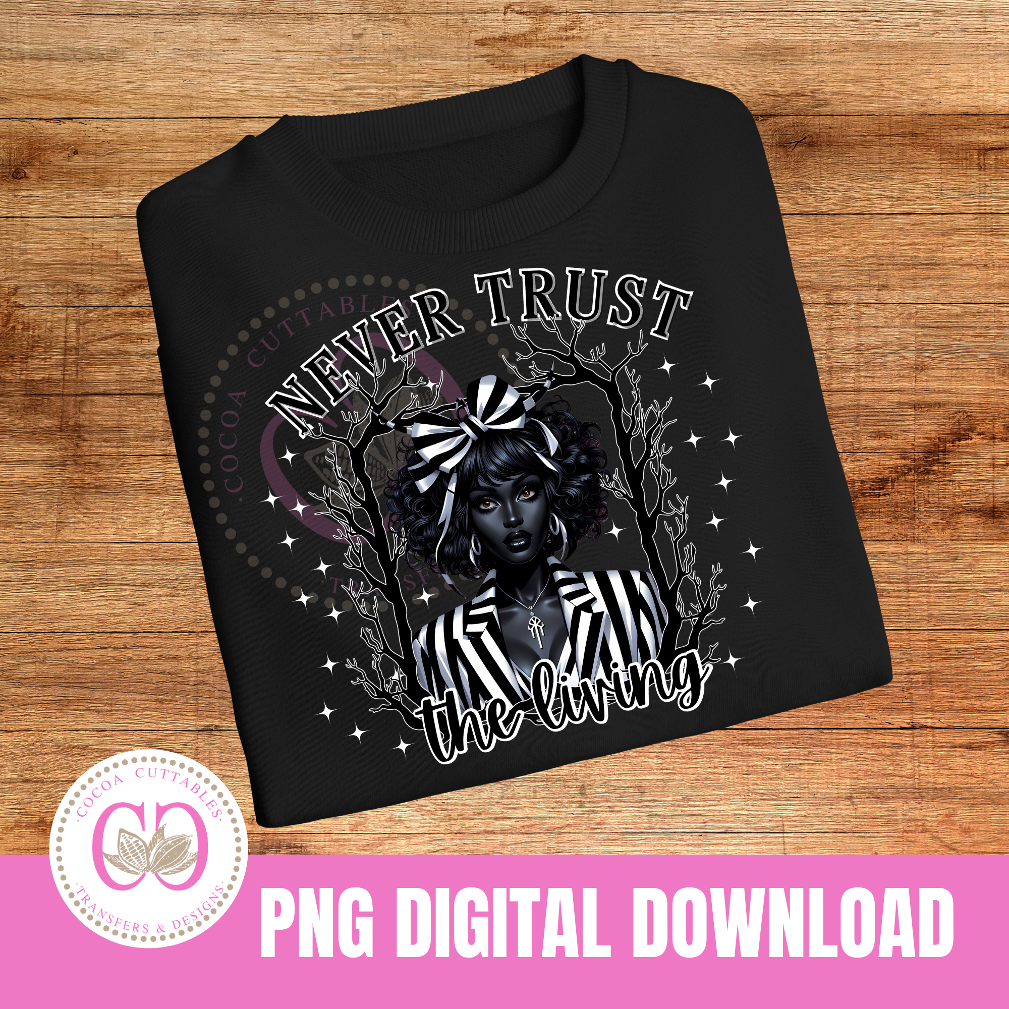 Beetles and Beauty African American Halloween Woman | Digital PNG T-Shirt Design