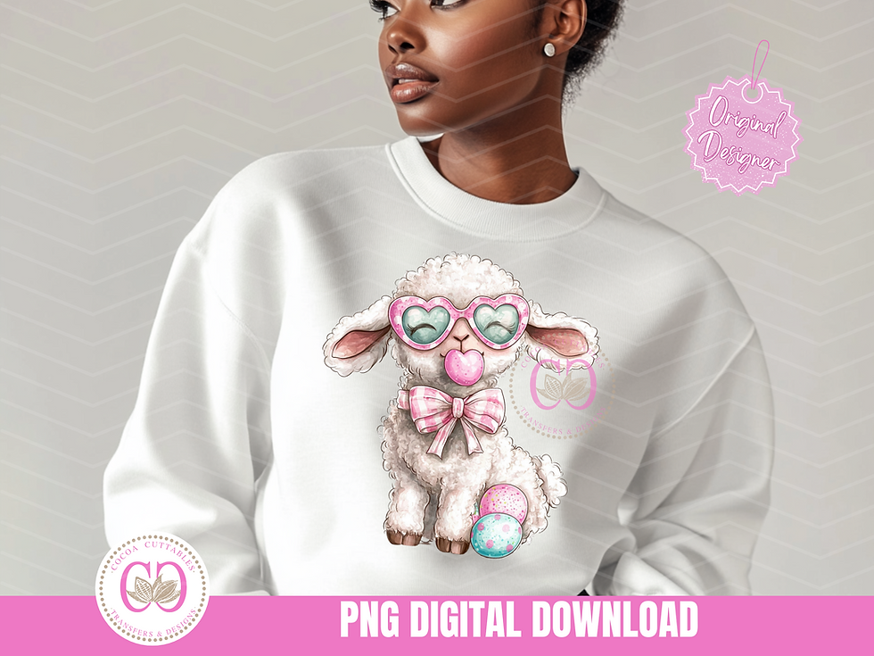 Thumbnail: Cute Easter Sheep Easter Eggs Easter Lamb Sunglasses Happy Easter Day PNG