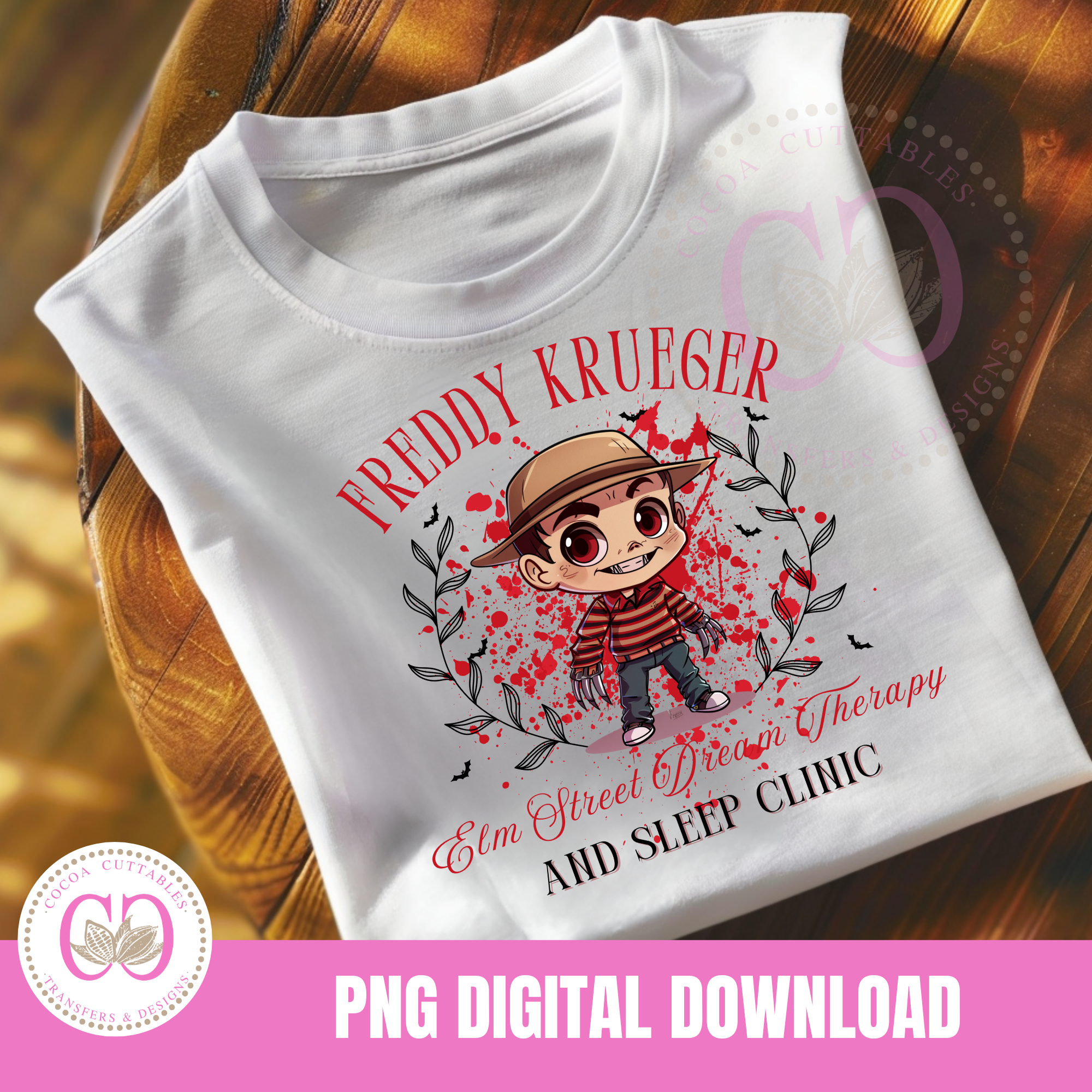Freddy Krueger Elm Street Dream Therapy | Halloween Digital PNG T-Shirt Design