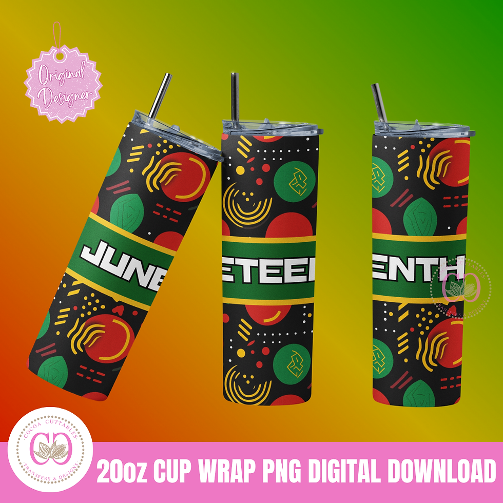 Thumbnail: 15 Juneteenth Tumbler Wrap Bundle Juneteenth 20oz Skinny Tumbler PNG Sublimation