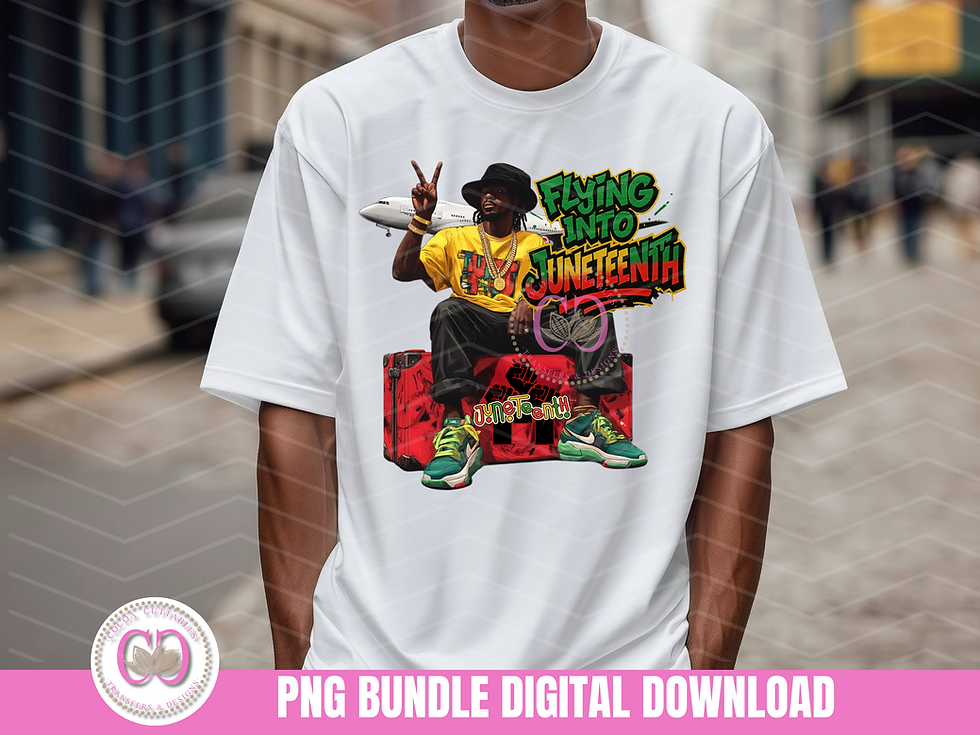 Thumbnail: Black Afro American Juneteenth Man Flying Into Juneteenth Graffiti PNG File