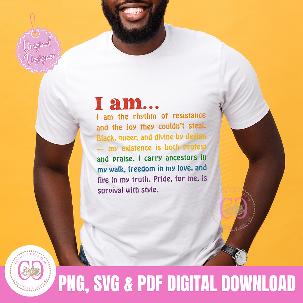 Thumbnail: I Am LGBTQIA+ Words Queer Gay Pride Month  Equal Rights PNG SVG PDF File