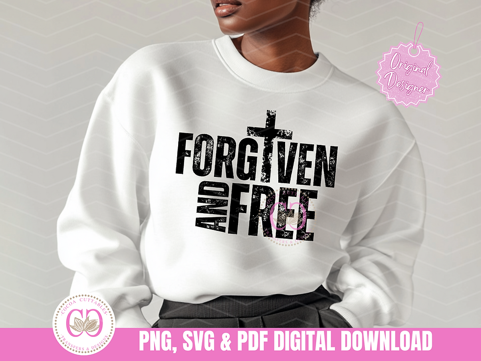Thumbnail: Forgiven And Free Faith-based Quotes PNG, SVG & PDF File