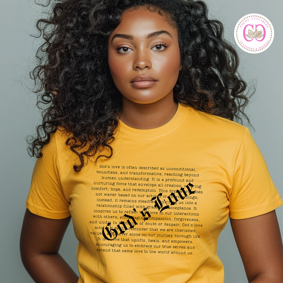 Thumbnail: God's Love Script Front and Back Screen Print Transfer