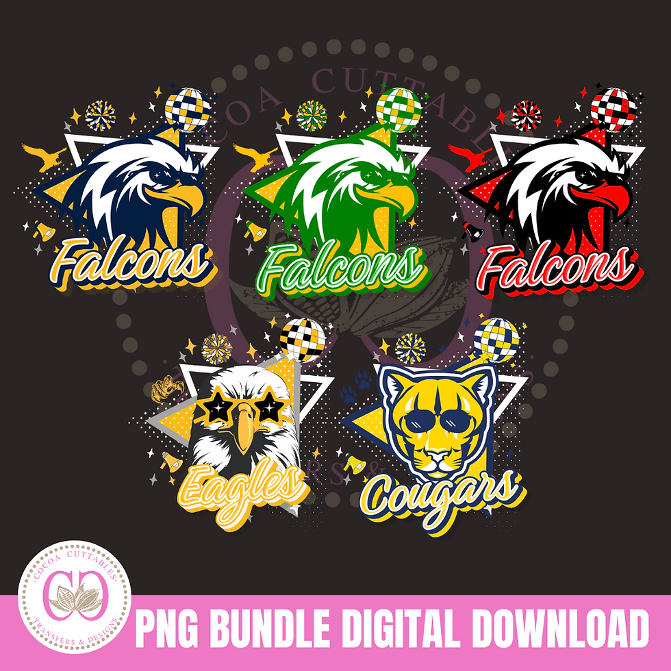 Thumbnail: Retro School Mascots High School Mascots Bundle Digital PNG File