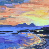 Shore at Sunset, Aberdour
Artist: Natasha Hawes
Medium:  Oil on Board
Presentation:  Framed
Framed Size: 27 x 27cm
Price:  £175 - RESERVED