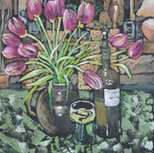 Tulips
Artist: Rosie Playfair
Medium:  Acrylic on Canvas
Presentation: Framed
Framed Size: 55 x 65cm
Price:  £800