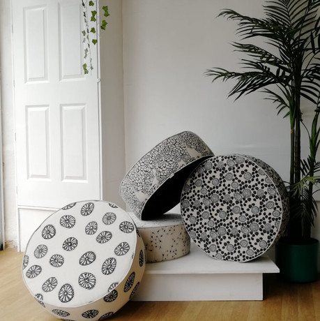 Floor Pouffes in 'Monochrome' Collection