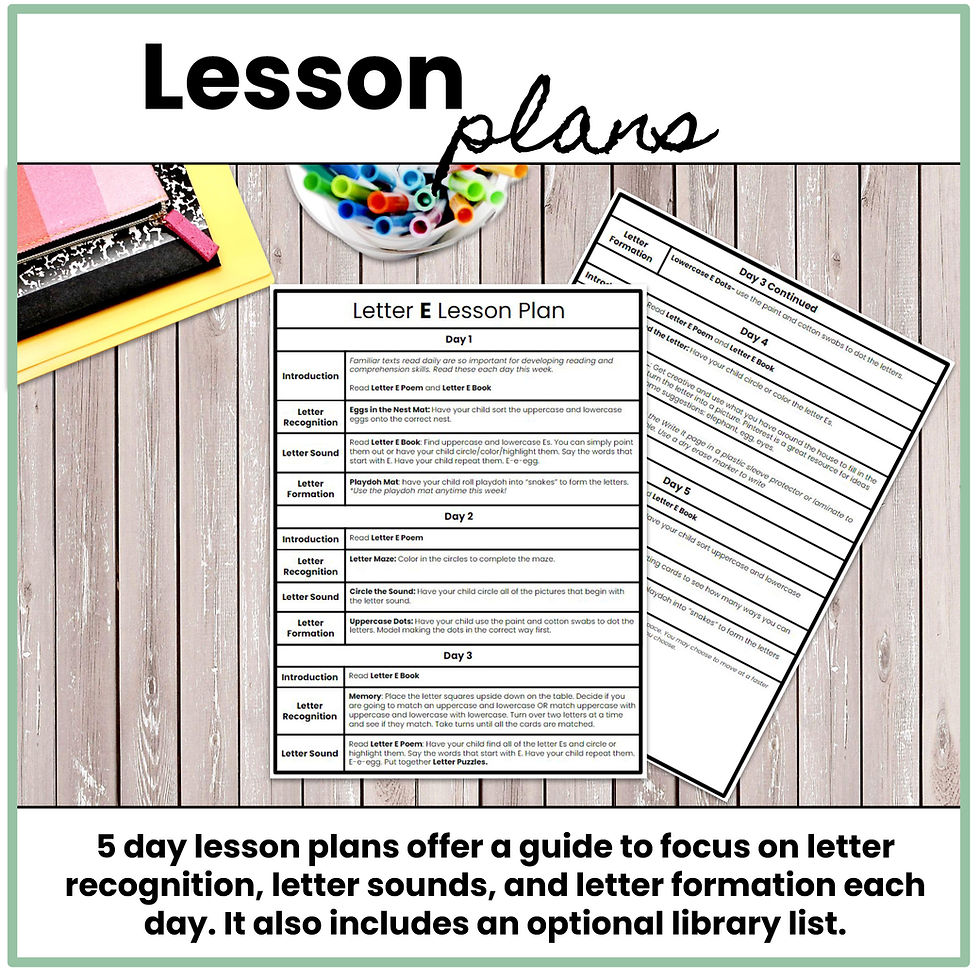 Thumbnail: Letter E Printables