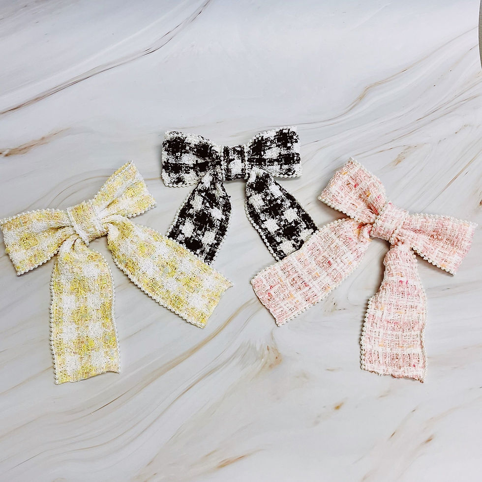 Thumbnail: Soft Tweed Bow Hair Clip