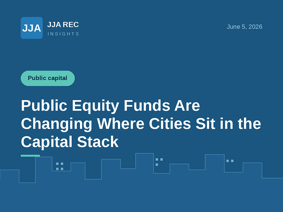 Public Equity Funds Are Changing Where Cities Sit in the Capital Stack