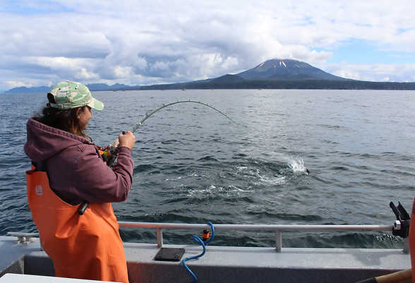 Fishing for salmon in sitka alaska