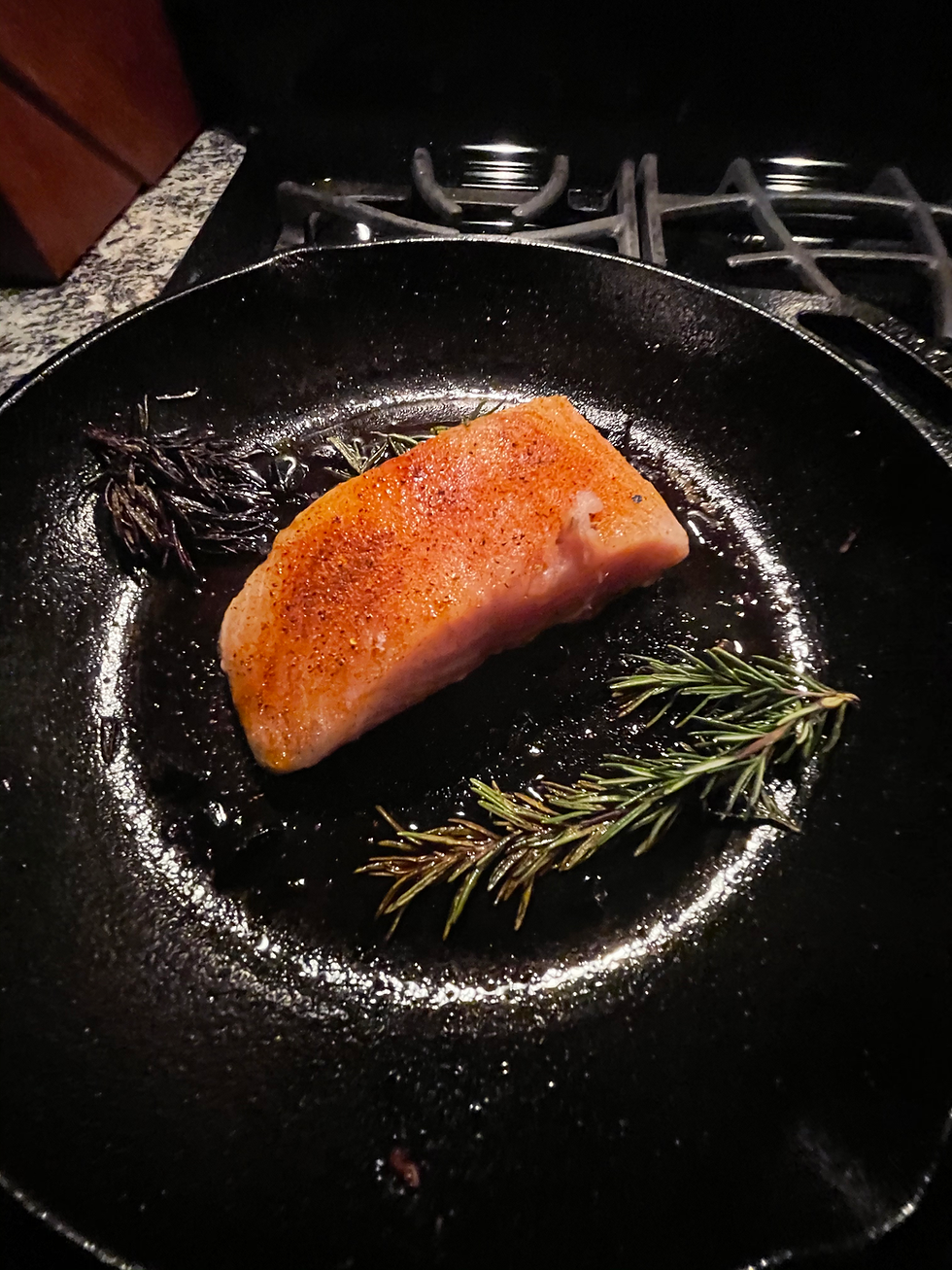 Cast Iron Salmon With Simple Mustard Sauce