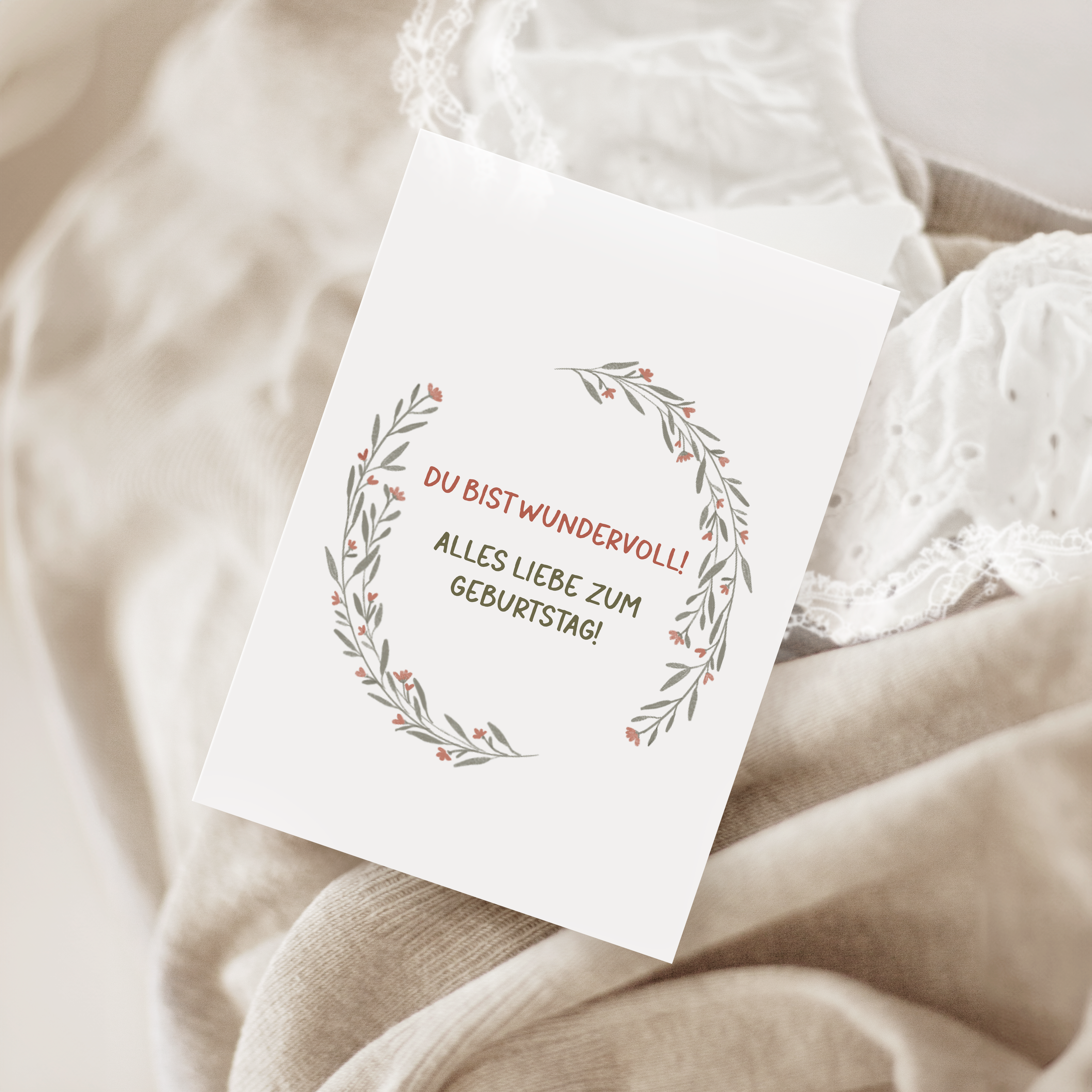 Postkarte Kind mit Kranz Nr. 4