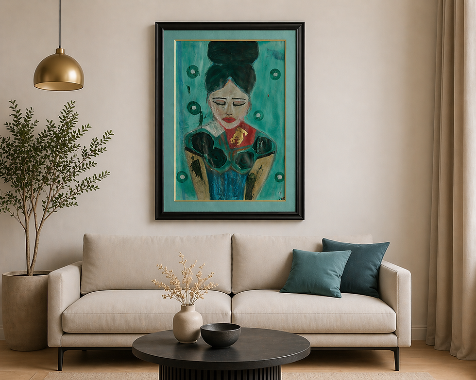 Miniaturbild: Zwischen den Gedanken-Abstraktes Frauengemälde Print