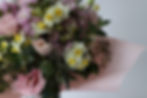 Bouquet of pink, white, and purple pleroma flowers