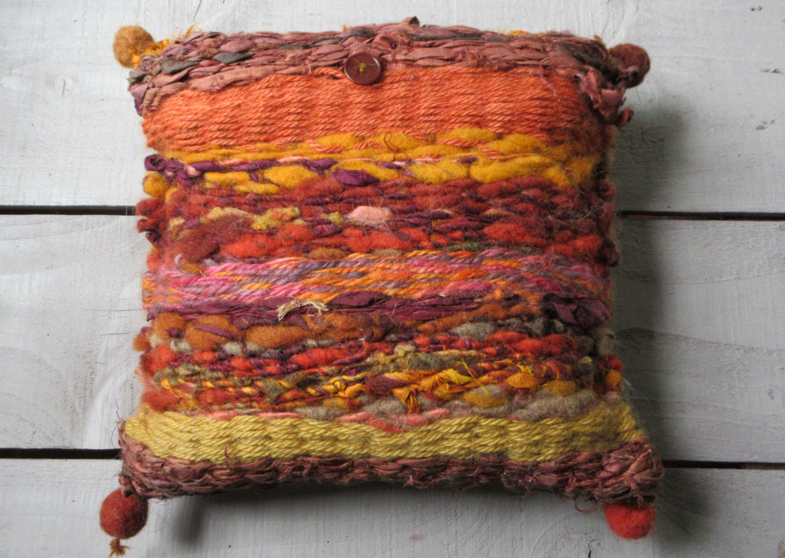 Cushion, hand woven, ' Wild & Random'