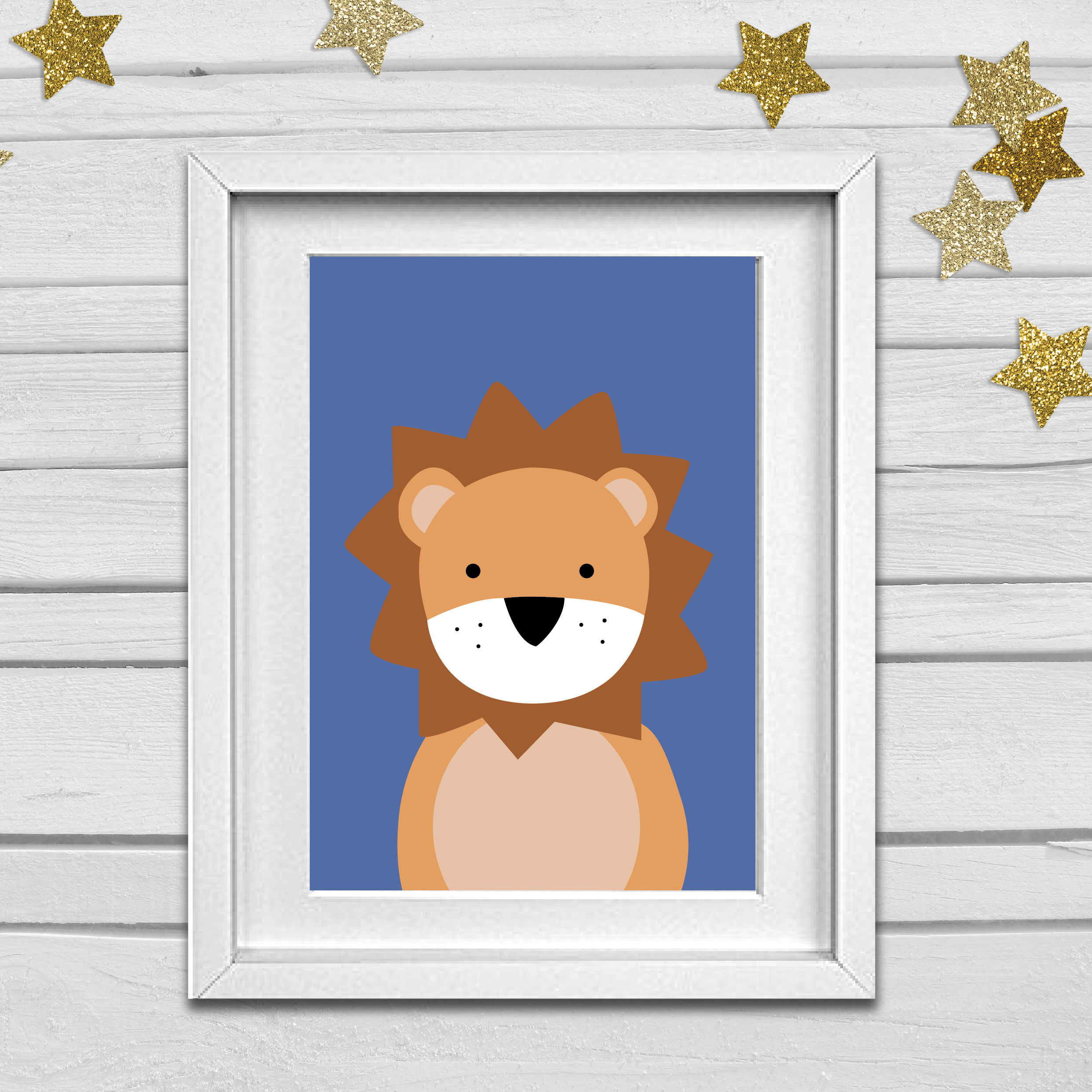 Lion head nursery print- A4