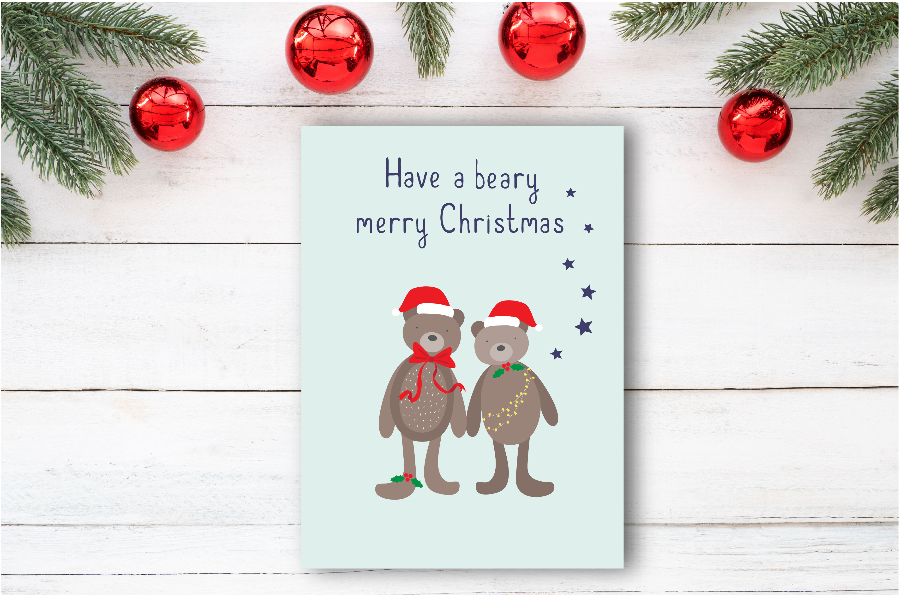 Christmas card- Have a beary merry Christmas