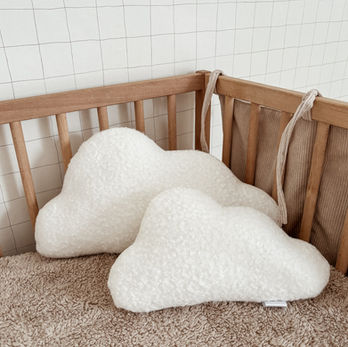 Handmade Boucle cloud cushions, neutral nursery decor, textured cloud cushions for baby, baby shower gift