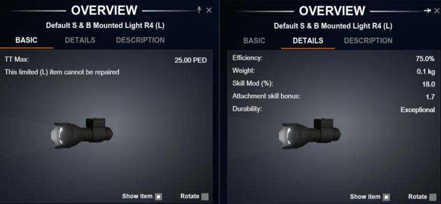 S & B Mounted Light R4 (L)