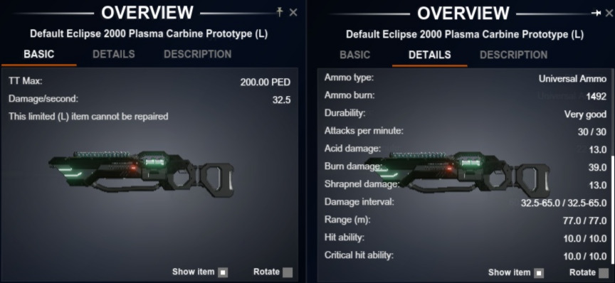 Eclipse 2000 Plasma Carbine Prototype (L)