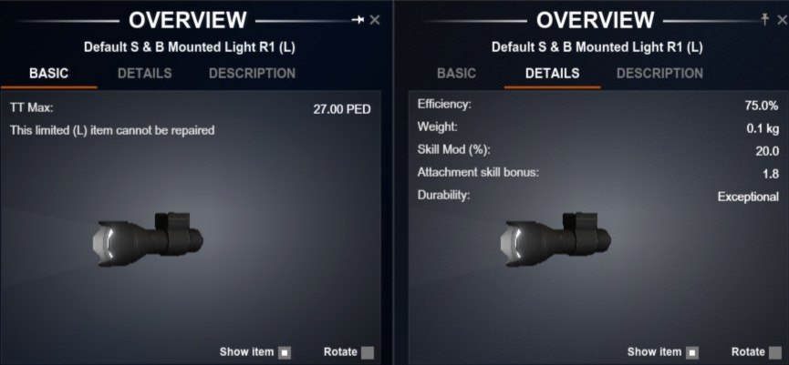 S & B Mounted Light R1 (L)