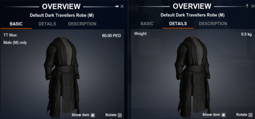 Dark Travellers Robe (M) Blueprint (L)