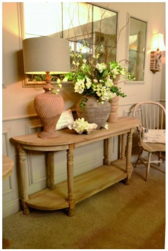 Console Table - Solid Mahagony (bleached) Rustic Style 