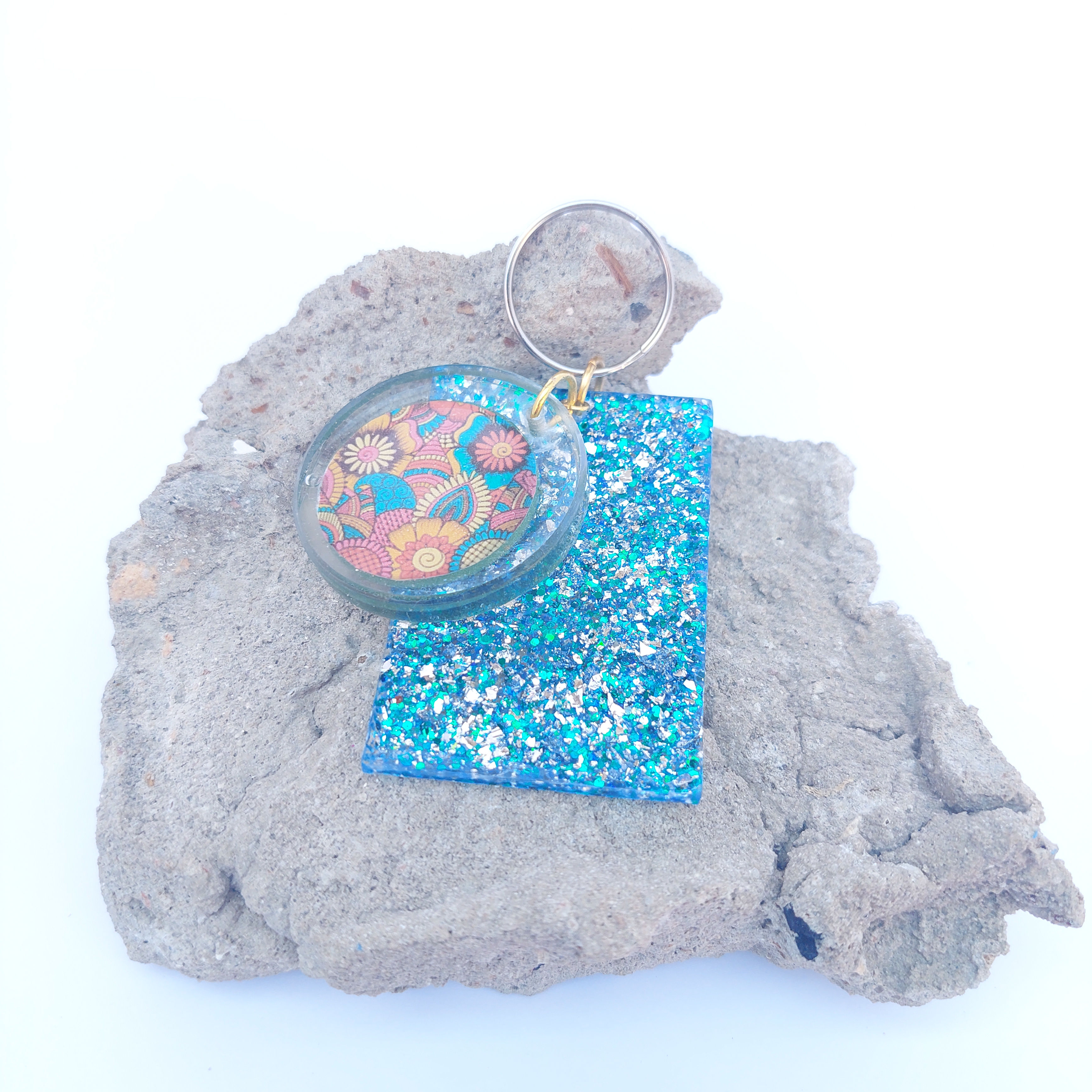 Resin Keychain (floral&glitter)