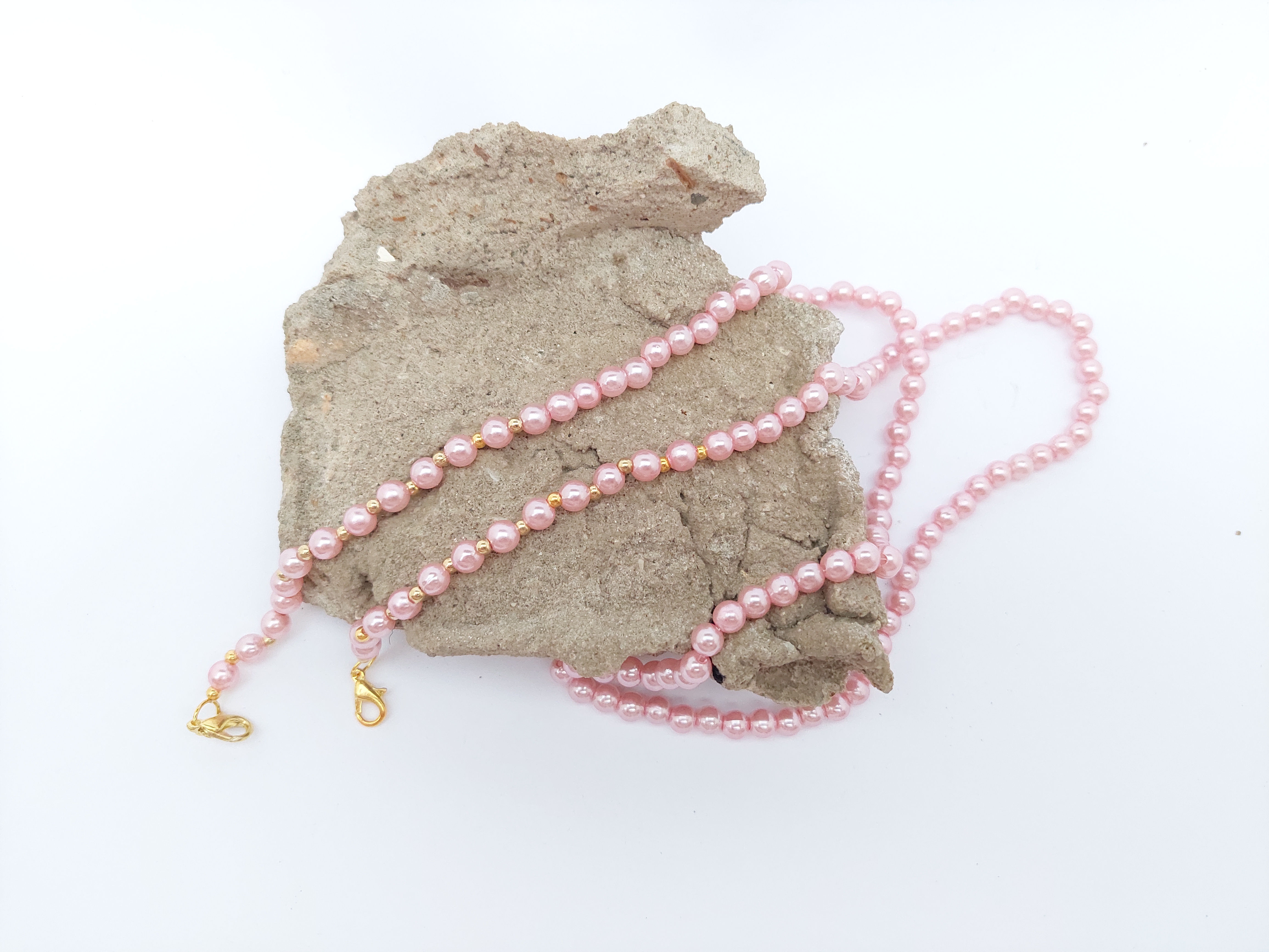 Mask Chain (pink&gold)