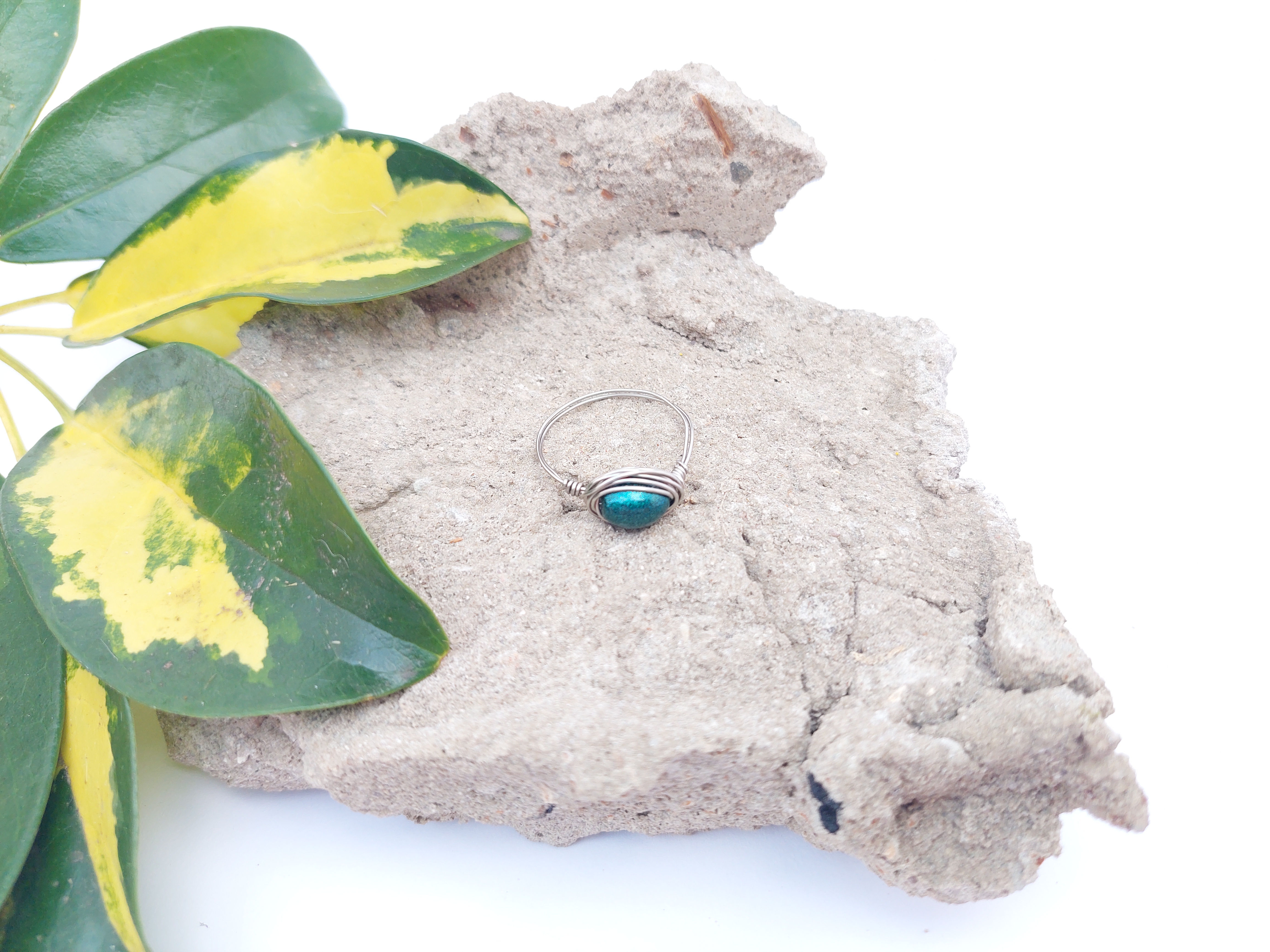Wire Ring US10 (aqua)